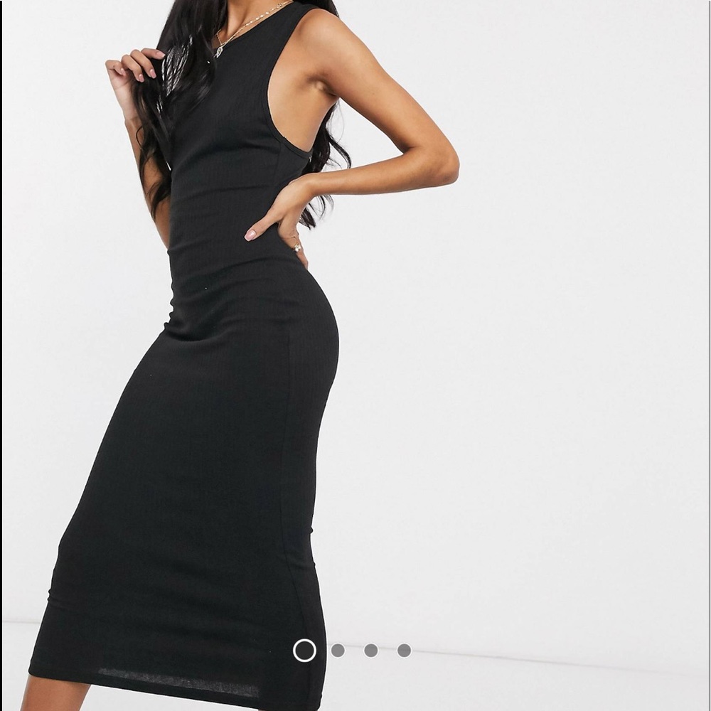 MissGuided Ribbed Midi Dress Sz 8